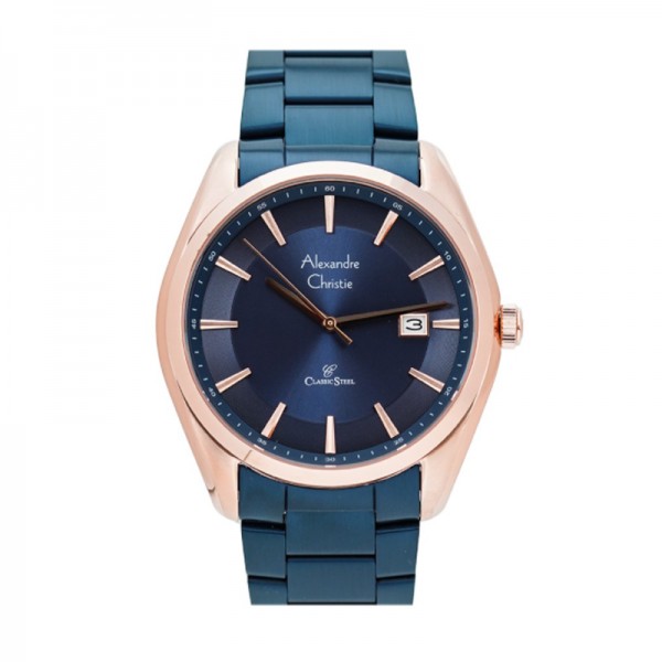 Alexandre Christie AC 8648 Rosegold Blue Man MDBURBU